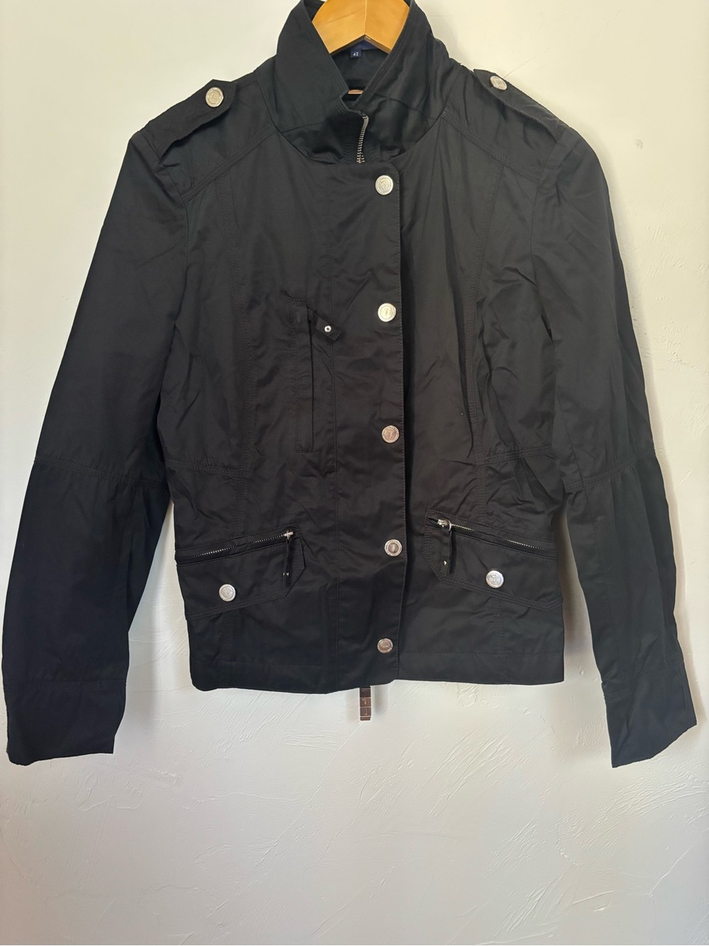 Trussardi Jeans Black Utility Jacket Size 42